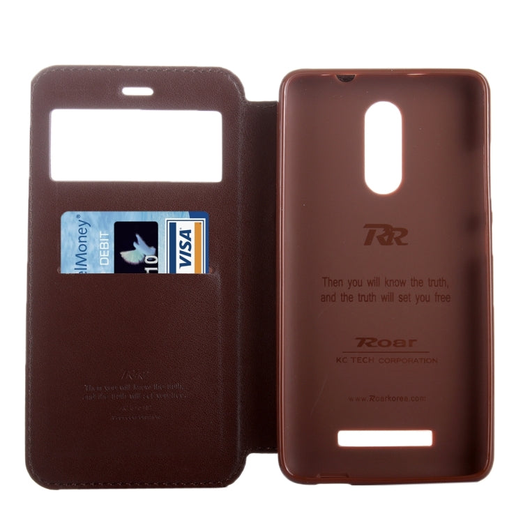 Crazy Horse Texture Horizontal Flip Leather Case with Call Display ID & Holder & Card Slots for Xiaomi Redmi Note 3