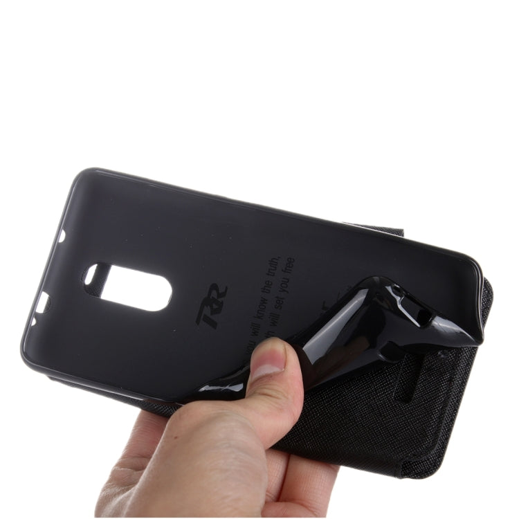 Cross Texture Color Matching Horizontal Flip Leather Case with Call Display ID & Holder & Card Slots for Xiaomi Redmi Note 3