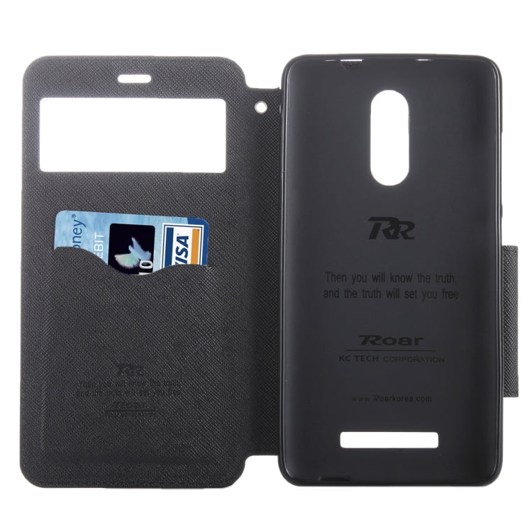 Cross Texture Color Matching Horizontal Flip Leather Case with Call Display ID & Holder & Card Slots for Xiaomi Redmi Note 3