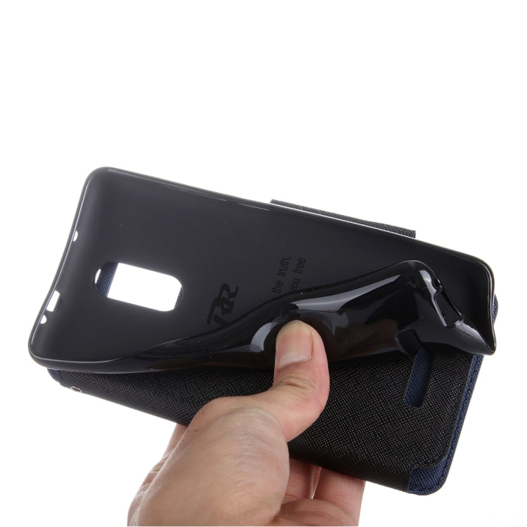 Cross Texture Color Matching Horizontal Flip Leather Case with Call Display ID & Holder & Card Slots for Xiaomi Redmi Note 3