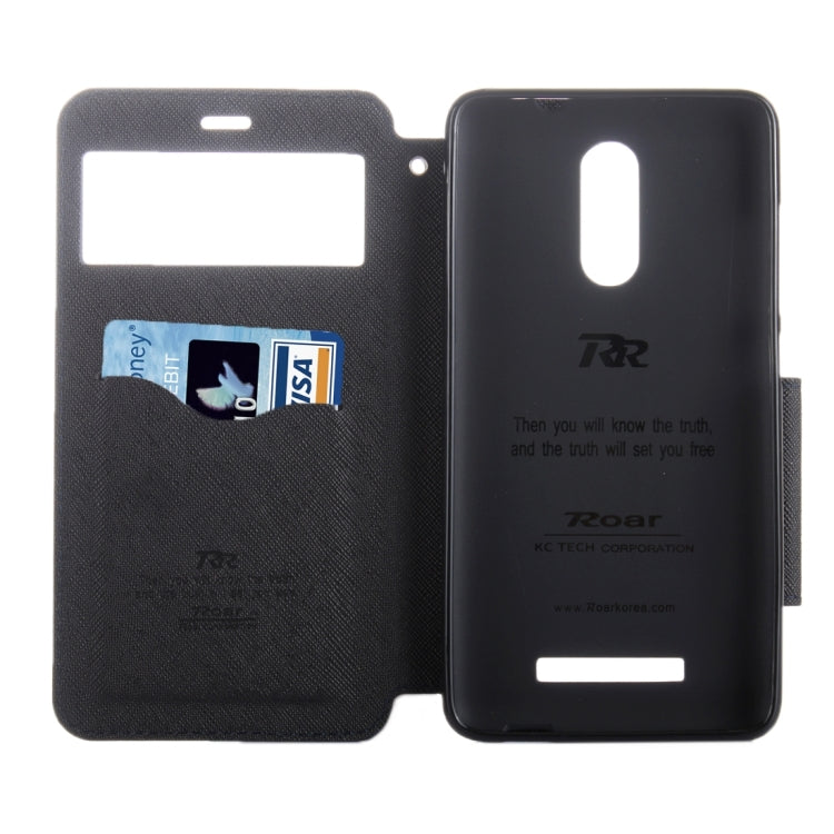 Cross Texture Color Matching Horizontal Flip Leather Case with Call Display ID & Holder & Card Slots for Xiaomi Redmi Note 3