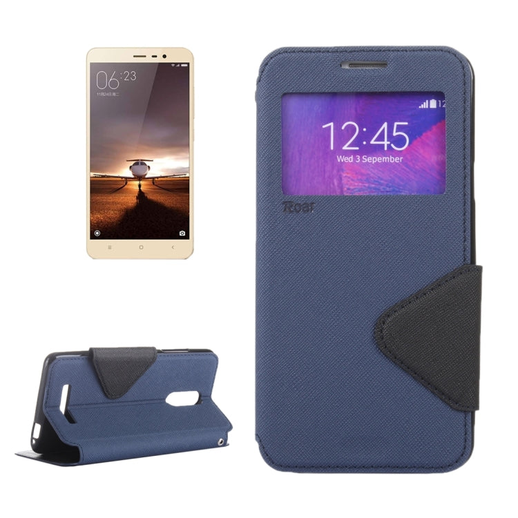 Cross Texture Color Matching Horizontal Flip Leather Case with Call Display ID & Holder & Card Slots for Xiaomi Redmi Note 3