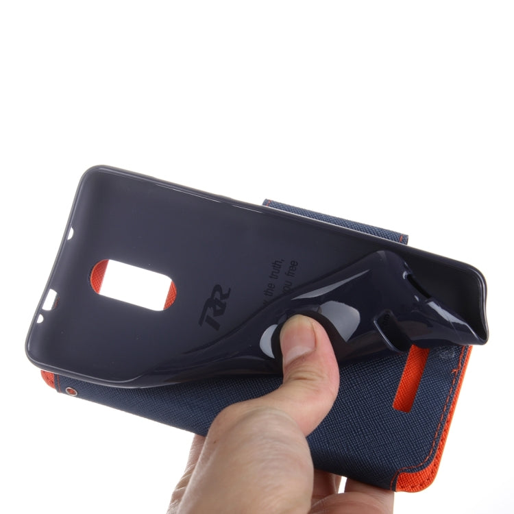 Cross Texture Color Matching Horizontal Flip Leather Case with Call Display ID & Holder & Card Slots for Xiaomi Redmi Note 3