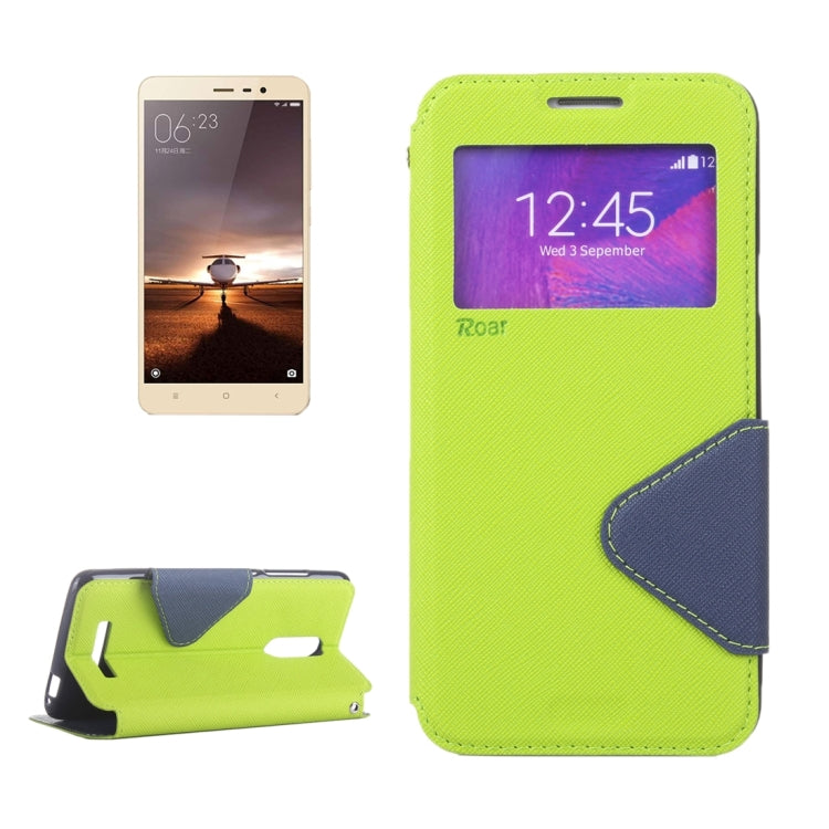 Cross Texture Color Matching Horizontal Flip Leather Case with Call Display ID & Holder & Card Slots for Xiaomi Redmi Note 3