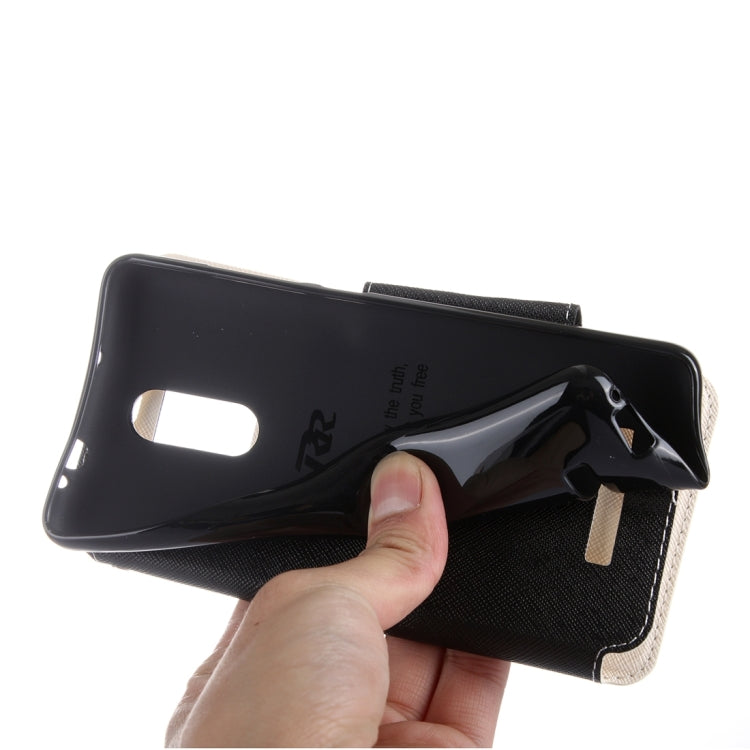Cross Texture Color Matching Horizontal Flip Leather Case with Call Display ID & Holder & Card Slots for Xiaomi Redmi Note 3