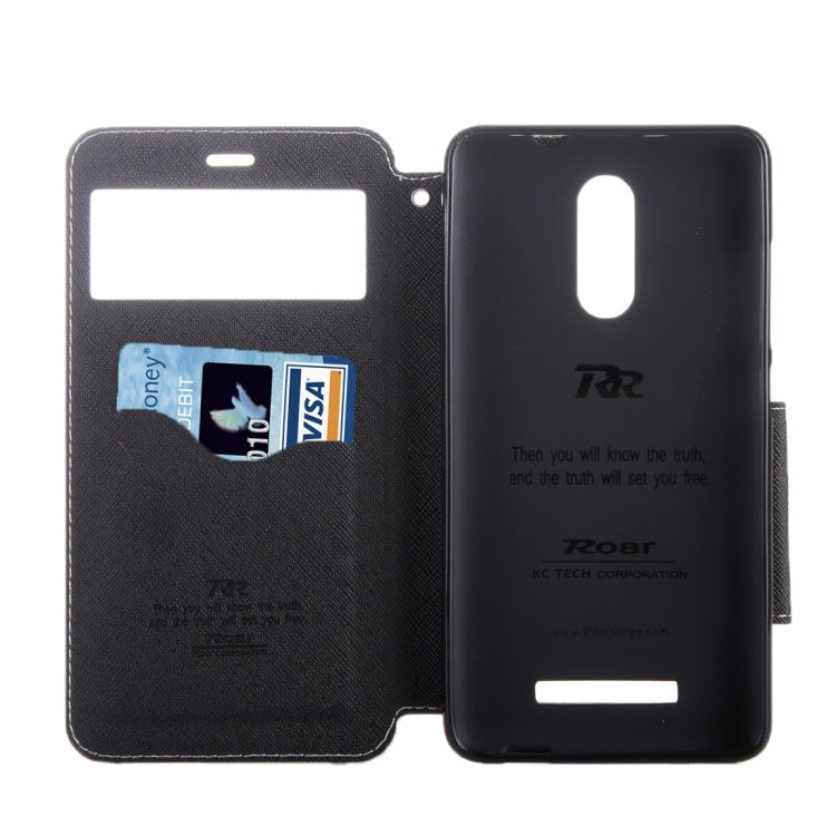 Cross Texture Color Matching Horizontal Flip Leather Case with Call Display ID & Holder & Card Slots for Xiaomi Redmi Note 3