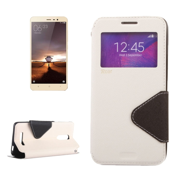 Cross Texture Color Matching Horizontal Flip Leather Case with Call Display ID & Holder & Card Slots for Xiaomi Redmi Note 3