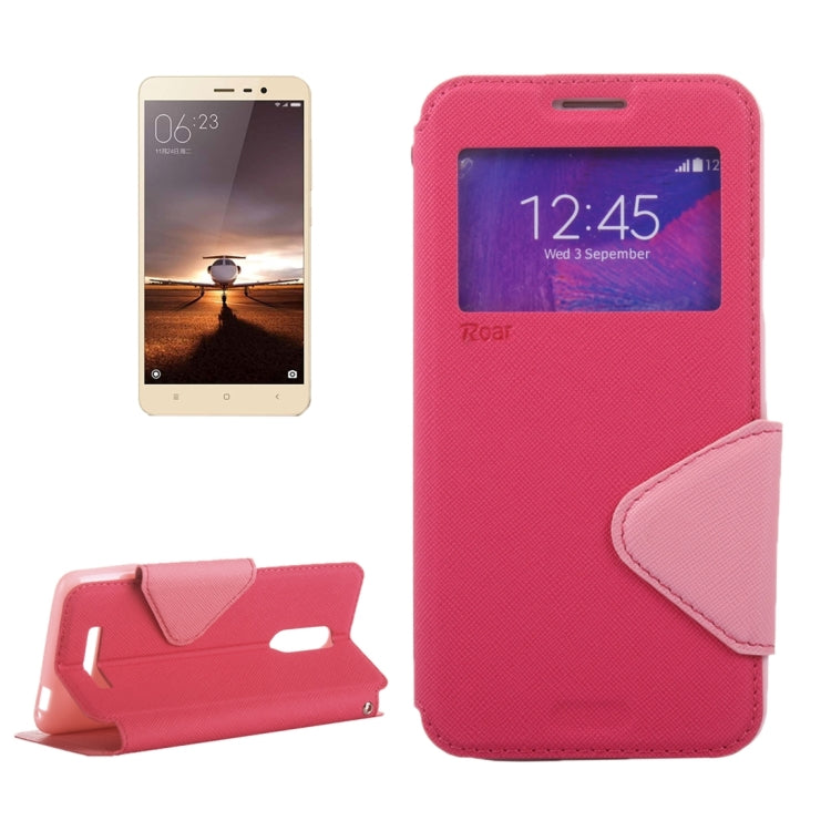 Cross Texture Color Matching Horizontal Flip Leather Case with Call Display ID & Holder & Card Slots for Xiaomi Redmi Note 3