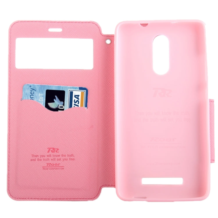 Cross Texture Color Matching Horizontal Flip Leather Case with Call Display ID & Holder & Card Slots for Xiaomi Redmi Note 3