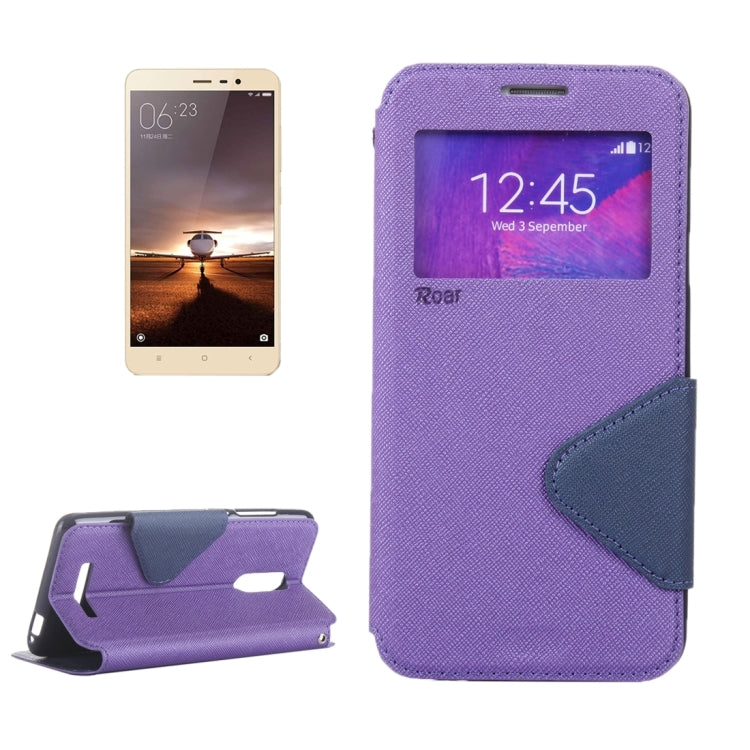 Cross Texture Color Matching Horizontal Flip Leather Case with Call Display ID & Holder & Card Slots for Xiaomi Redmi Note 3