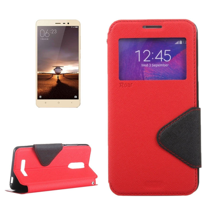 Cross Texture Color Matching Horizontal Flip Leather Case with Call Display ID & Holder & Card Slots for Xiaomi Redmi Note 3