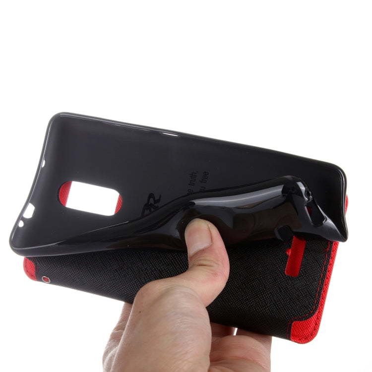 Cross Texture Color Matching Horizontal Flip Leather Case with Call Display ID & Holder & Card Slots for Xiaomi Redmi Note 3