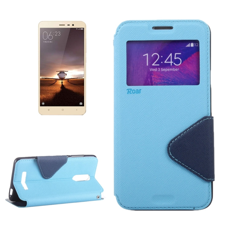 Cross Texture Color Matching Horizontal Flip Leather Case with Call Display ID & Holder & Card Slots for Xiaomi Redmi Note 3