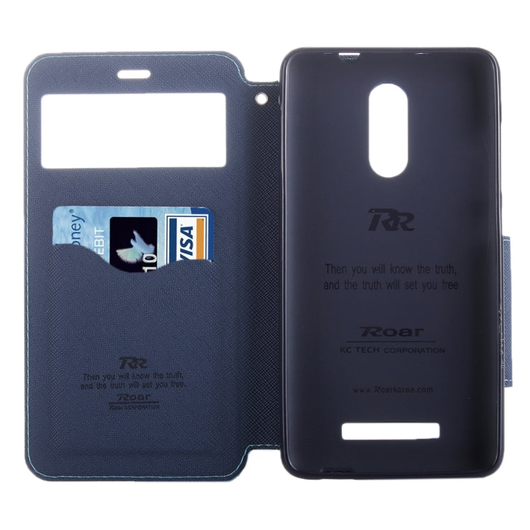 Cross Texture Color Matching Horizontal Flip Leather Case with Call Display ID & Holder & Card Slots for Xiaomi Redmi Note 3