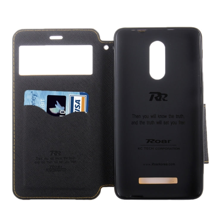 Cross Texture Color Matching Horizontal Flip Leather Case with Call Display ID & Holder & Card Slots for Xiaomi Redmi Note 3