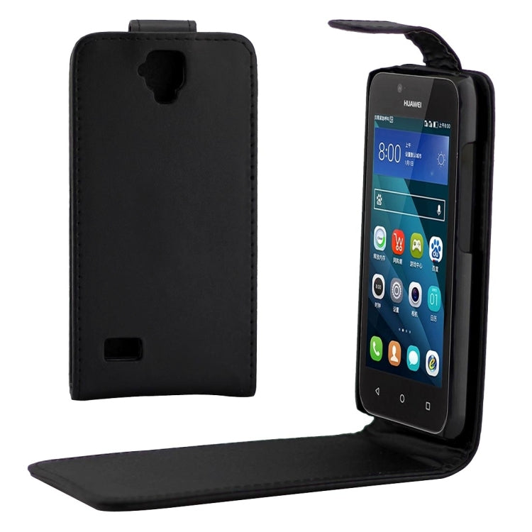 For Huawei Y560 Vertical Flip Magnetic Buckle PU Leather Case(Black)