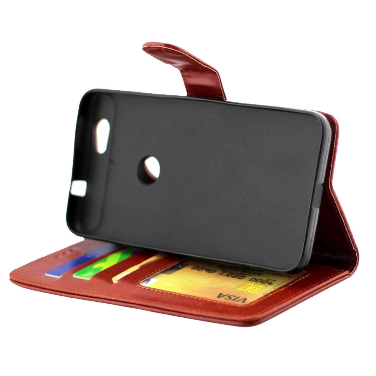 Crazy Horse Texture Horizontal Flip Leather Case with Holder & Card Slots & Wallet & Photo Frame for Google Nexus 6P