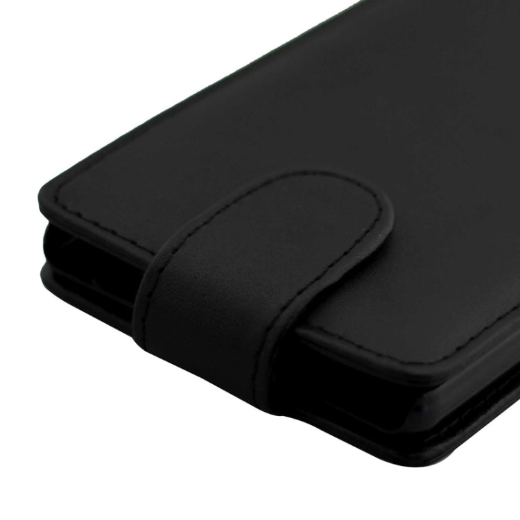 Vertical Flip Magnetic Button Leather Case for Huawei P8 Lite(Black)