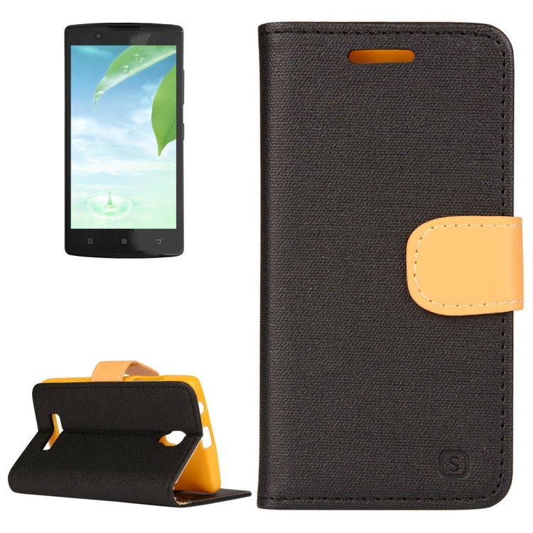Denim Cloth Texture Horizontal Flip Leather Case with Holder & Card Slots & Wallet for Lenovo A2010