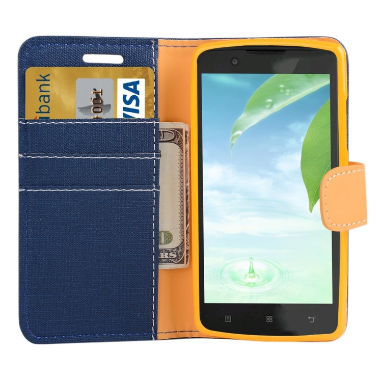 Denim Cloth Texture Horizontal Flip Leather Case with Holder & Card Slots & Wallet for Lenovo A2010