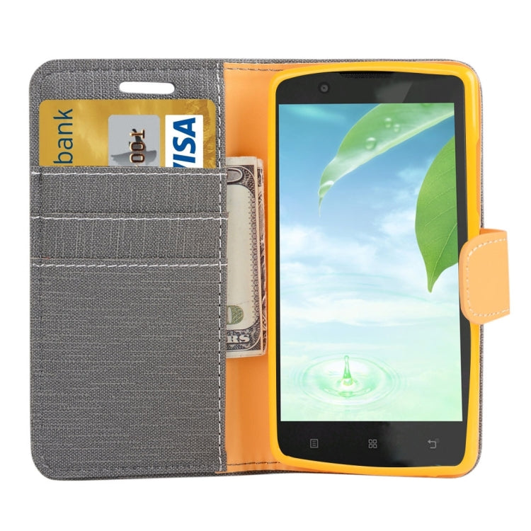 Denim Cloth Texture Horizontal Flip Leather Case with Holder & Card Slots & Wallet for Lenovo A2010