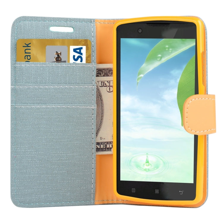Denim Cloth Texture Horizontal Flip Leather Case with Holder & Card Slots & Wallet for Lenovo A2010