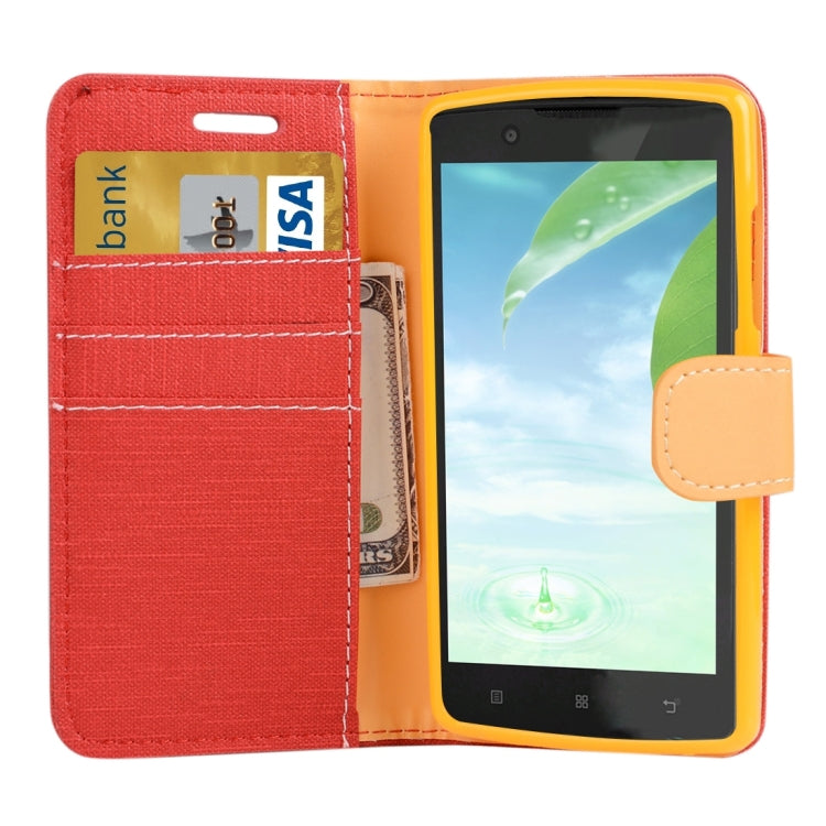 Denim Cloth Texture Horizontal Flip Leather Case with Holder & Card Slots & Wallet for Lenovo A2010