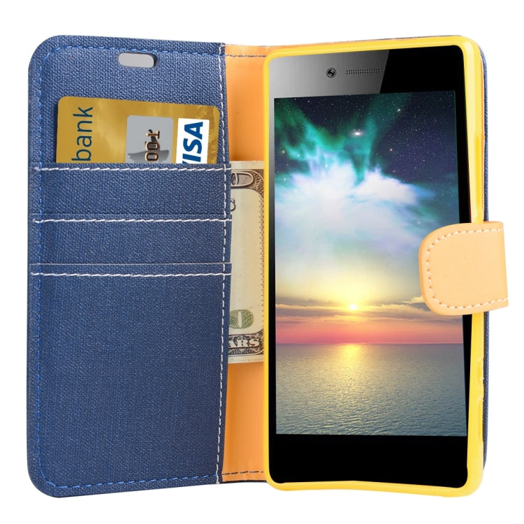 Denim Cloth Texture Horizontal Flip Leather Case with Holder & Card Slots & Wallet for Lenovo Vibe Shot / Z90