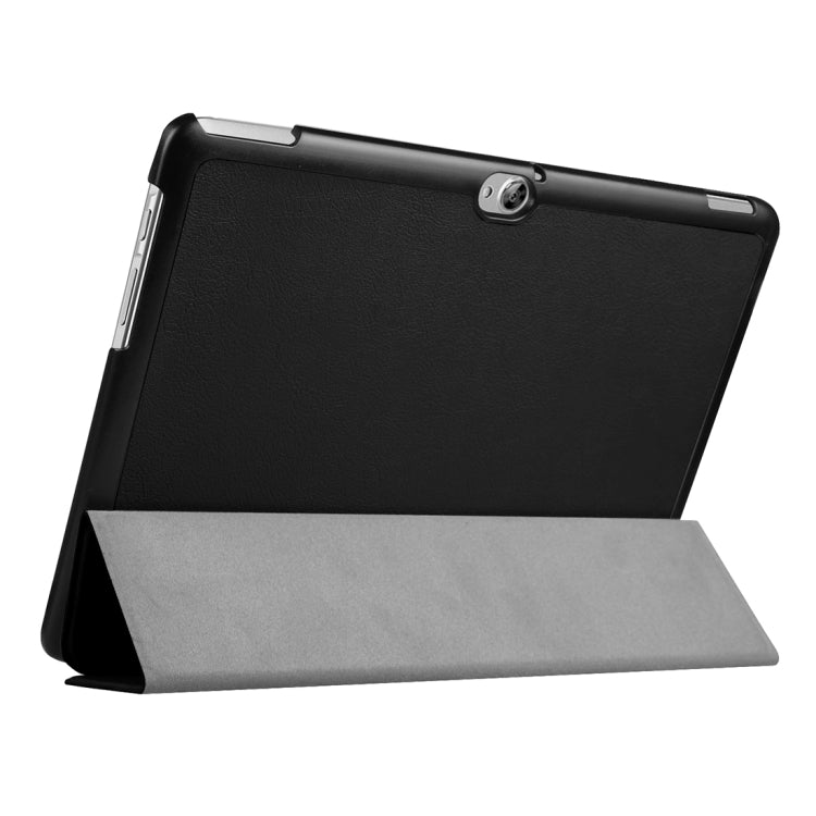 For Huawei MediaPad M2 10.0 Custer Texture 3-Folding Horizontal Flip Leather Case with Holder