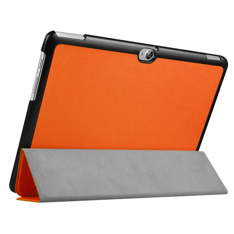 For Huawei MediaPad M2 10.0 Custer Texture 3-Folding Horizontal Flip Leather Case with Holder
