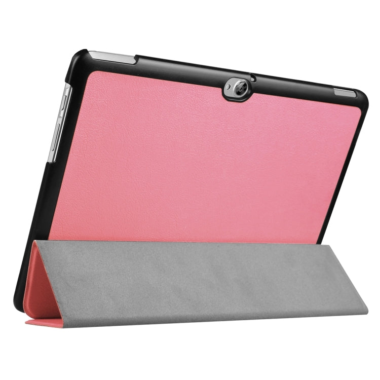 For Huawei MediaPad M2 10.0 Custer Texture 3-Folding Horizontal Flip Leather Case with Holder
