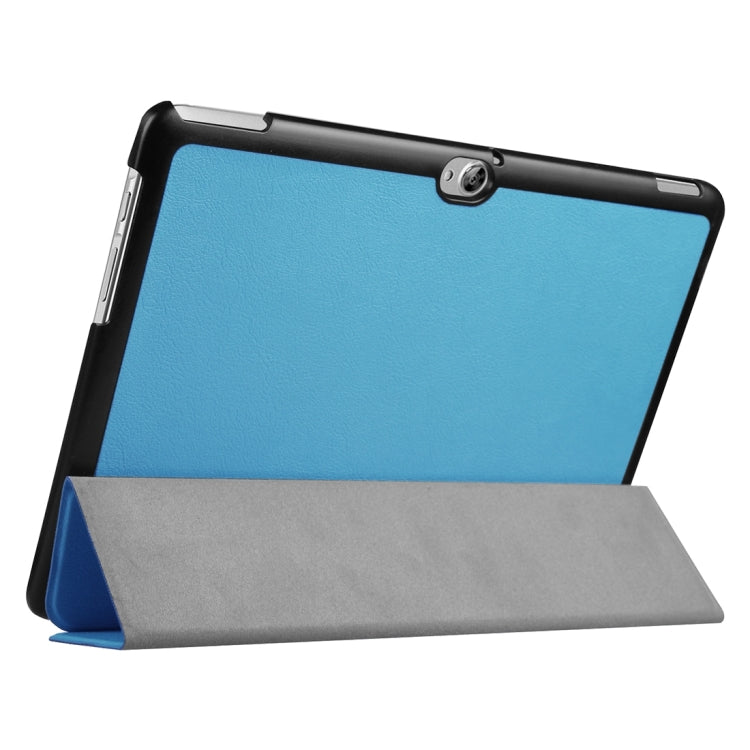 For Huawei MediaPad M2 10.0 Custer Texture 3-Folding Horizontal Flip Leather Case with Holder