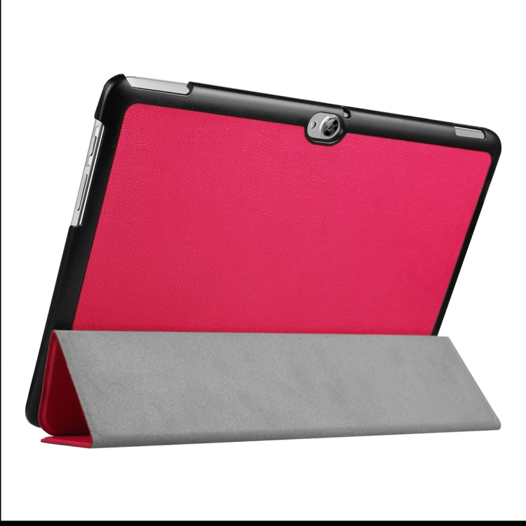 For Huawei MediaPad M2 10.0 Custer Texture 3-Folding Horizontal Flip Leather Case with Holder