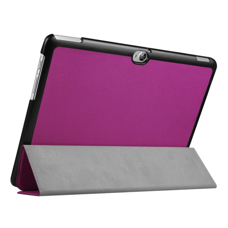 For Huawei MediaPad M2 10.0 Custer Texture 3-Folding Horizontal Flip Leather Case with Holder