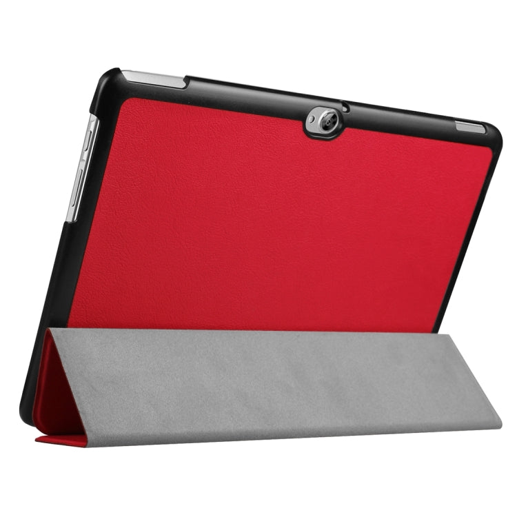 For Huawei MediaPad M2 10.0 Custer Texture 3-Folding Horizontal Flip Leather Case with Holder