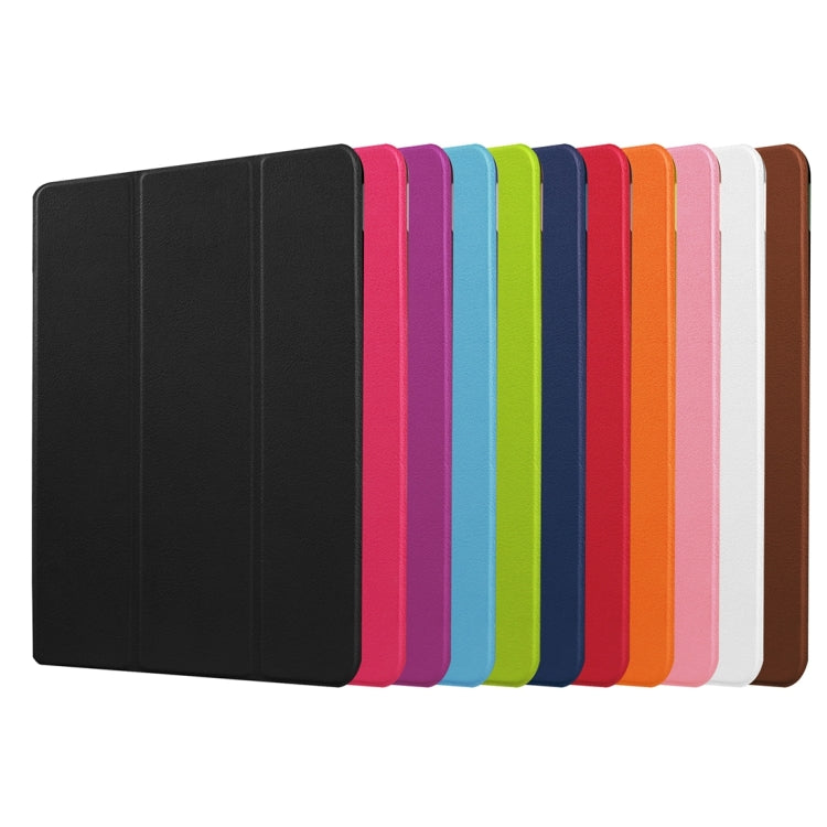 For Huawei MediaPad M2 10.0 Custer Texture 3-Folding Horizontal Flip Leather Case with Holder