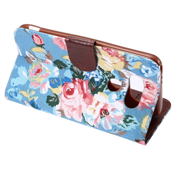 Flower Pattern Cloth Surface Horizontal Flip Leather Case with Holder & Card Slots for LG G5