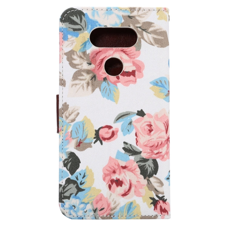 Flower Pattern Cloth Surface Horizontal Flip Leather Case with Holder & Card Slots for LG G5