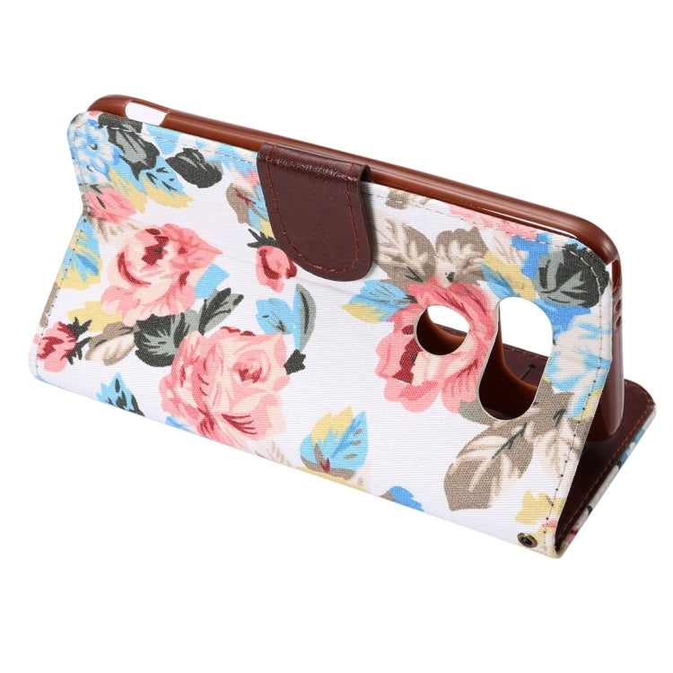 Flower Pattern Cloth Surface Horizontal Flip Leather Case with Holder & Card Slots for LG G5