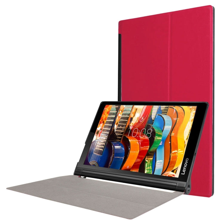 Custer Texture Horizontal Flip Solid Color Leather Case with Three-folding Holder for Lenovo YOGA Tab 3 Pro X90L, 10.1 inch