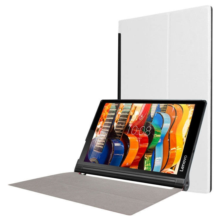 Custer Texture Horizontal Flip Solid Color Leather Case with Three-folding Holder for Lenovo YOGA Tab 3 Pro X90L, 10.1 inch