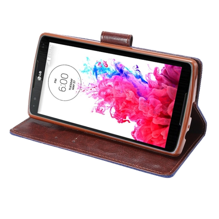 Denim Texture Leather Case with Holder & Card Slots for LG G4