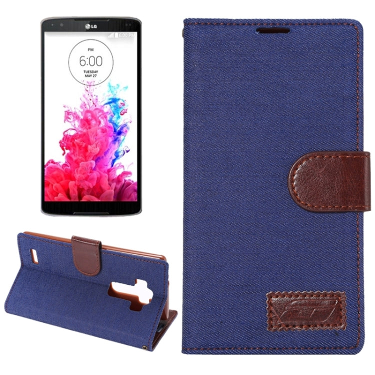 Denim Texture Leather Case with Holder & Card Slots for LG G4