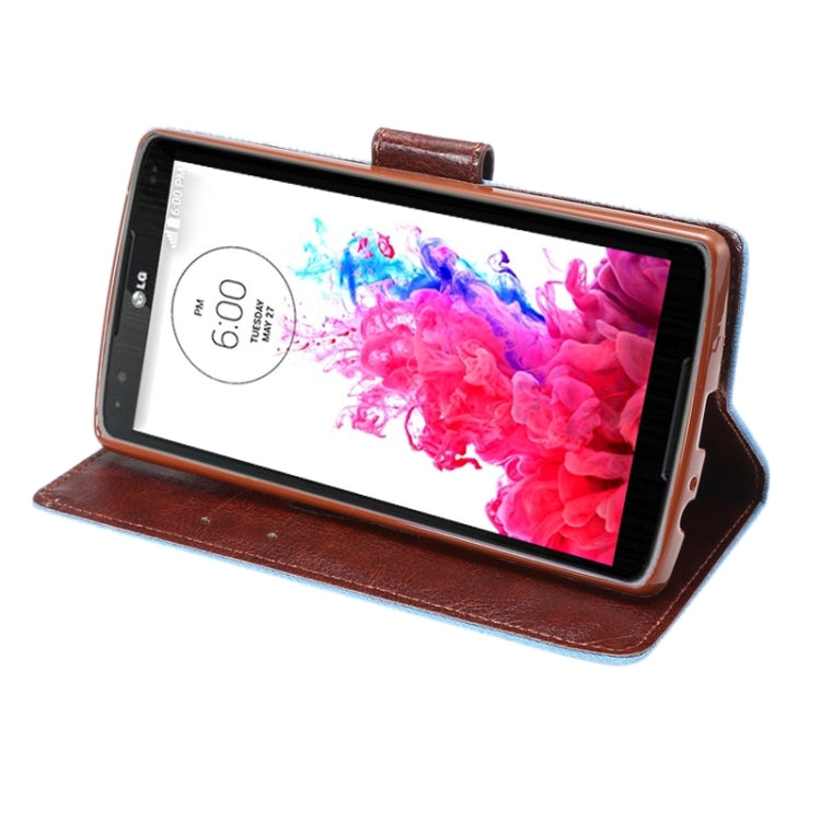 Denim Texture Leather Case with Holder & Card Slots for LG G4