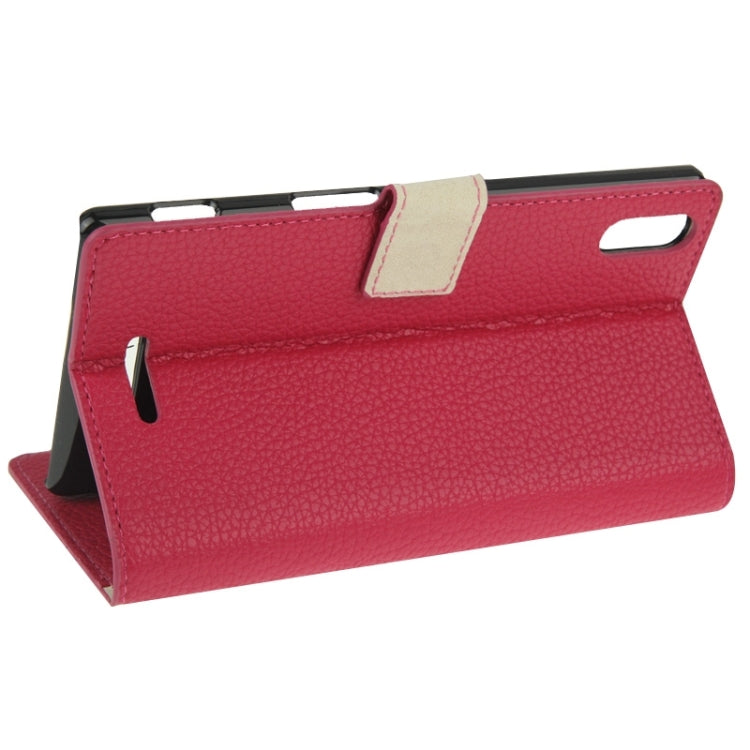 Litchi Texture Flip Leather Case with Holder & Card Slots & Wallet for Sony Xperia T3