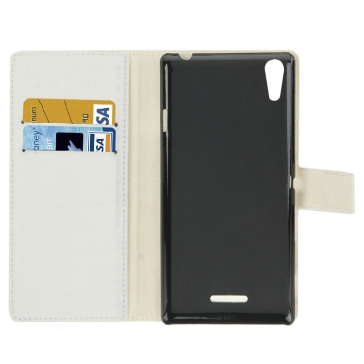 Litchi Texture Flip Leather Case with Holder & Card Slots & Wallet for Sony Xperia T3