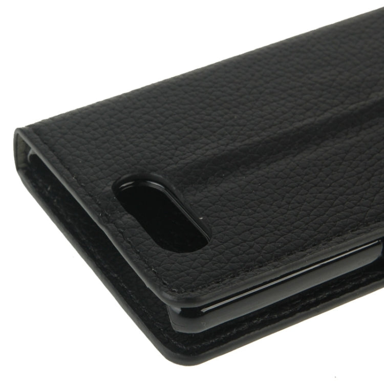 Litchi Texture Flip Leather Case with Holder & Card Slots & Wallet for Sony Xperia Z3 Compact(Black)