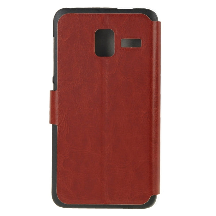 Crazy Horse Texture Horizontal Flip Magnetic Buckle Leather Case with Holder for Lenovo A850+(Brown)
