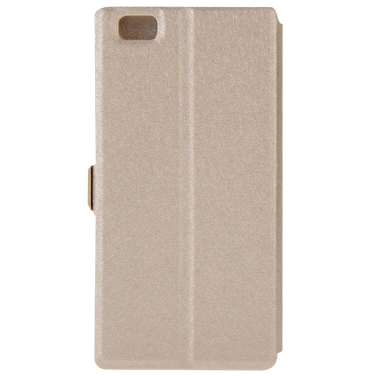 Silk Texture Horizontal Flip Leather Case with Caller ID Display & Holder for Huawei P8 Lite