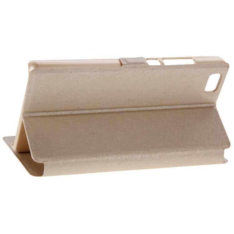 Silk Texture Horizontal Flip Leather Case with Caller ID Display & Holder for Huawei P8 Lite